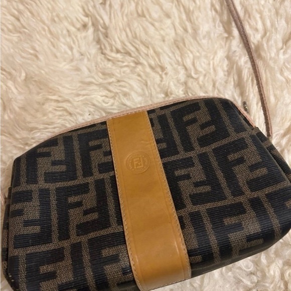 Fendi Black and Tan Monogram Pouch - Picture 4 of 7